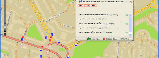 Rozkłady komunikacji miejskiej na mapie Targeo.pl
